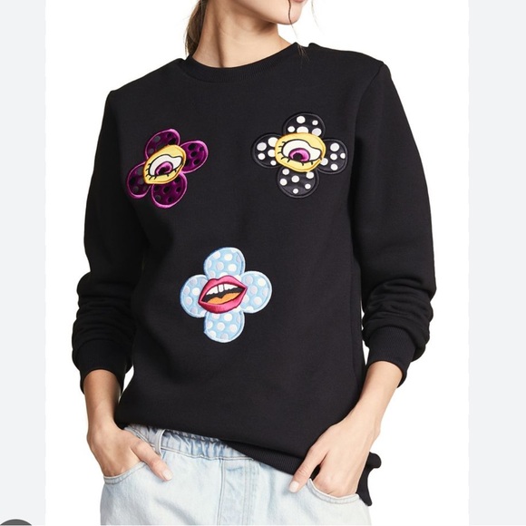 KATYA DOBRYAKOVA flower and eye Sweatshirt - Picture 1 of 7